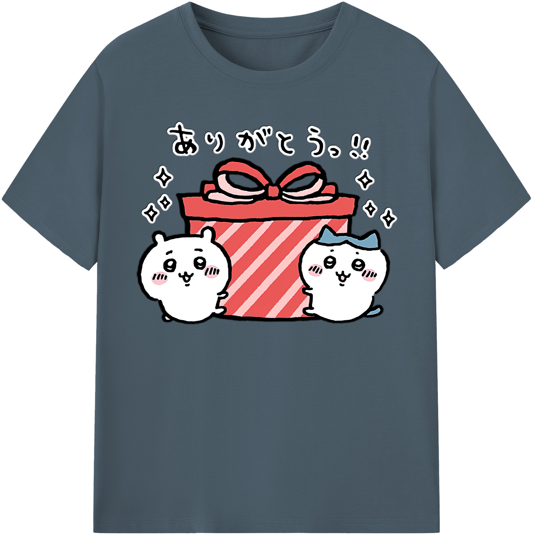 （画像用） ちいかわ ハチワレ Chii-kawa hachiware 綿100％半袖Tシャツ（フロントプリント）
